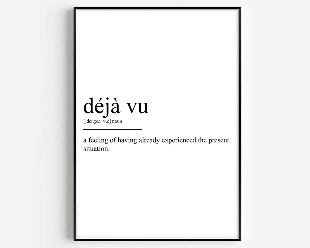 Dj Vu Definition Typography Art Print
