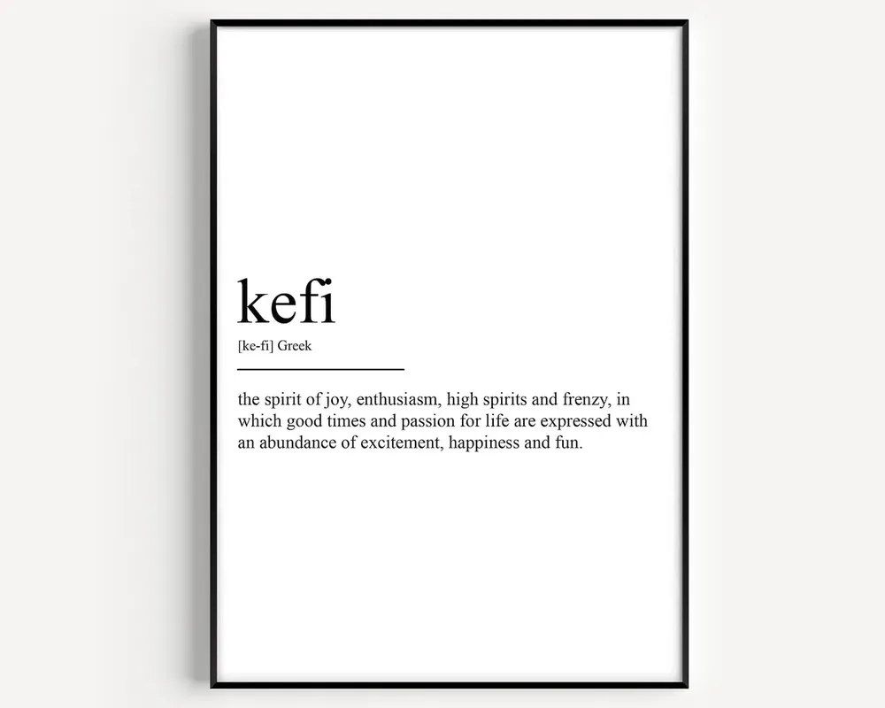 Kefi Definition Typography Art Print