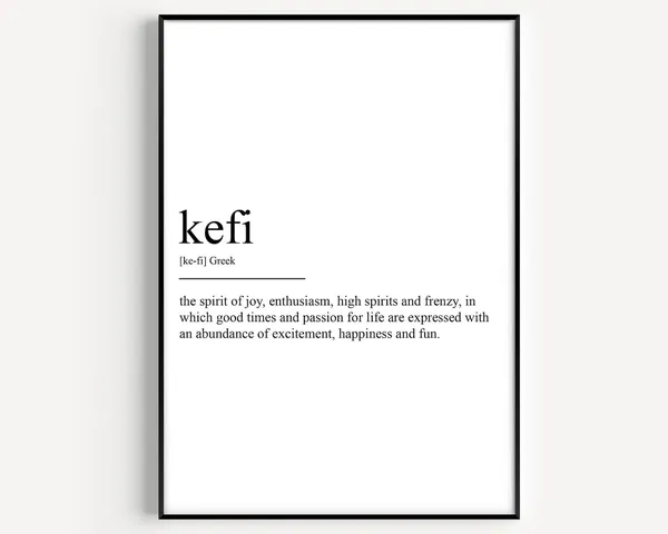 Kefi Definition Typography Art Print
