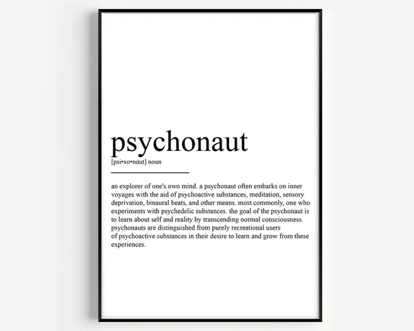 Psychonaut Definition Typography Poster Print