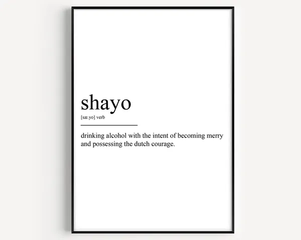 Shayo Definition Typography Art Print