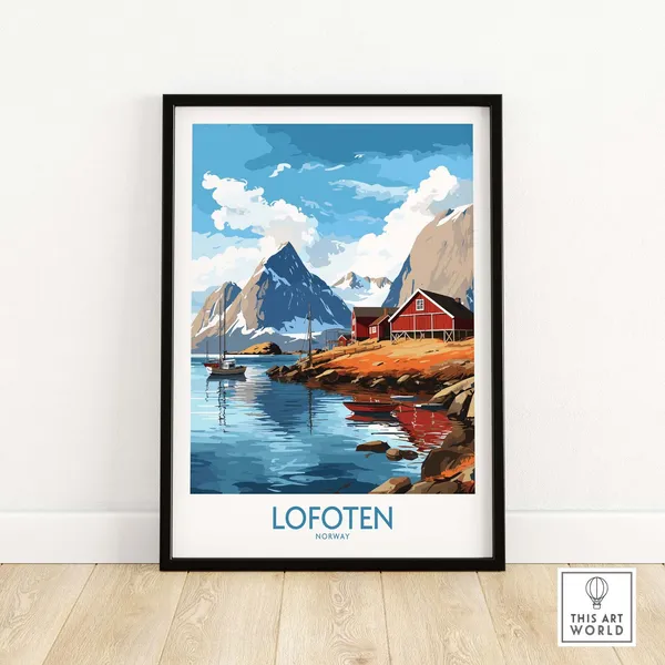 Lofoten Islands Travel Poster, Birthday Gift Art Print
