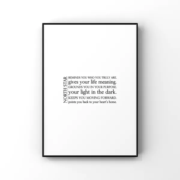 North Star Definition Art Print, Gift for Him Her