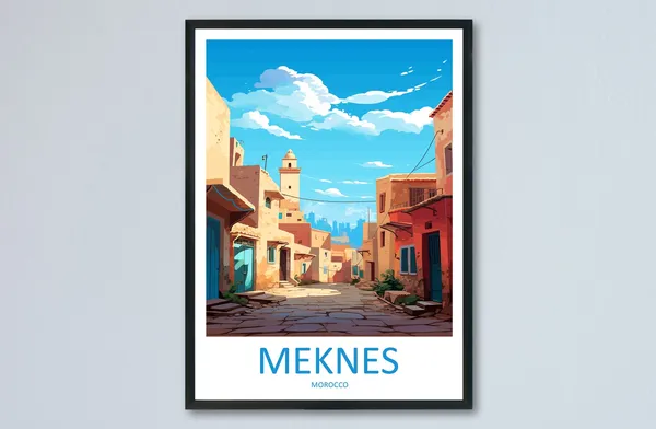 Meknes Travel Poster, Morocco Wall Decor