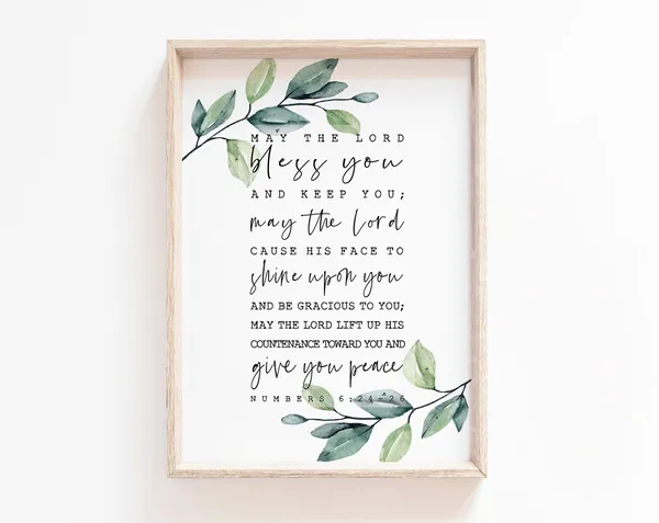 May The Lord Bless You Nursery Scripture Art Print