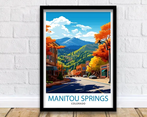 Manitou Springs Colorado Travel Poster, Rocky Mountain