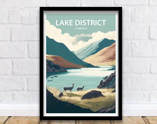 Lake District Travel Poster, Travel Art Print