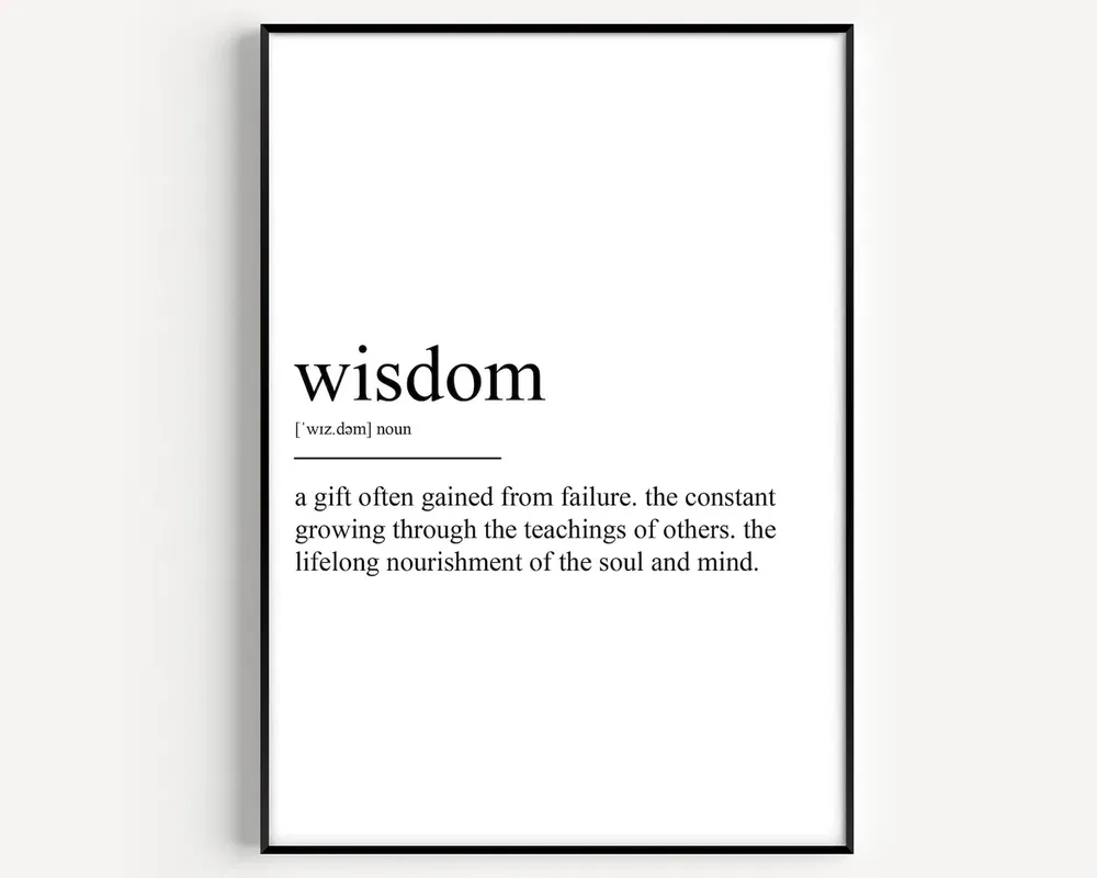Wisdom Definition Art Print