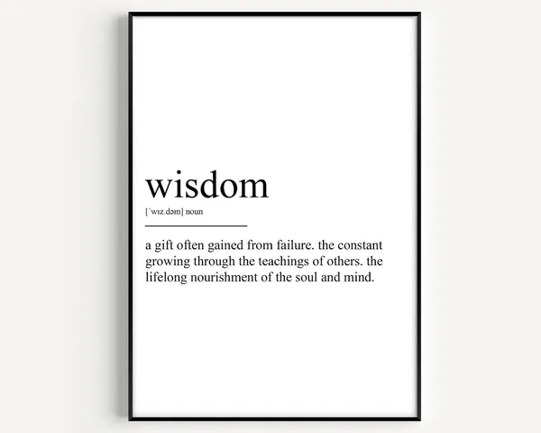 Wisdom Definition Art Print