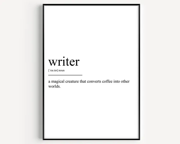 Writer Definition Art Print, Typography Quote