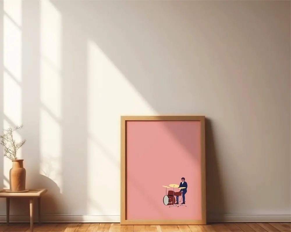 Drummer Minimal Modern Music Art Print - Image 5