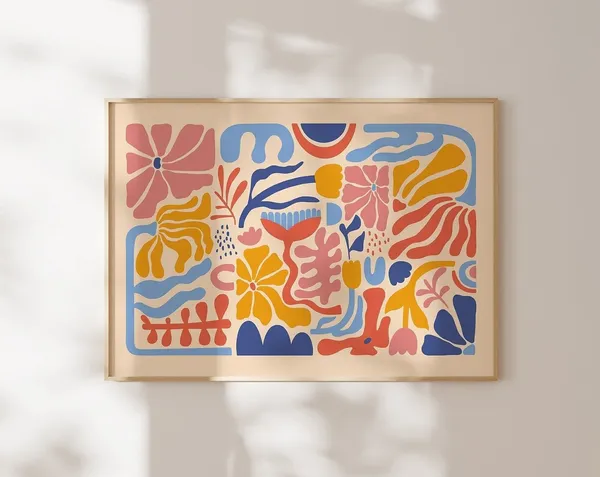 Botanical Retro Concept Abstract Art Print