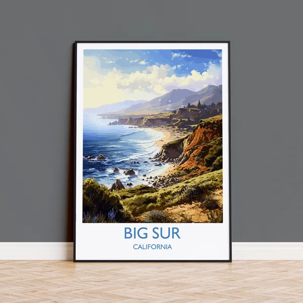 Big Sur Travel Poster, California Travel Print