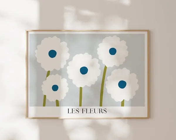 Les Fleurs Botanical Abstract Flower Art Print
