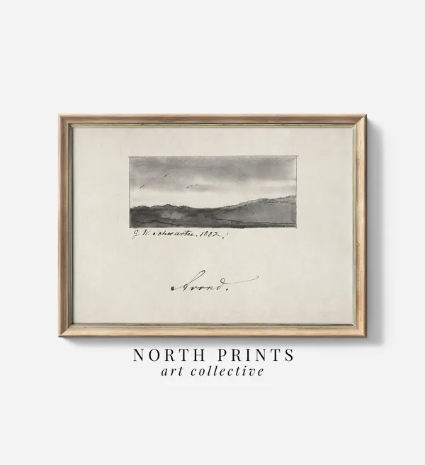 Minimalist Coastal Sketch Art, Neutral Beach House Print