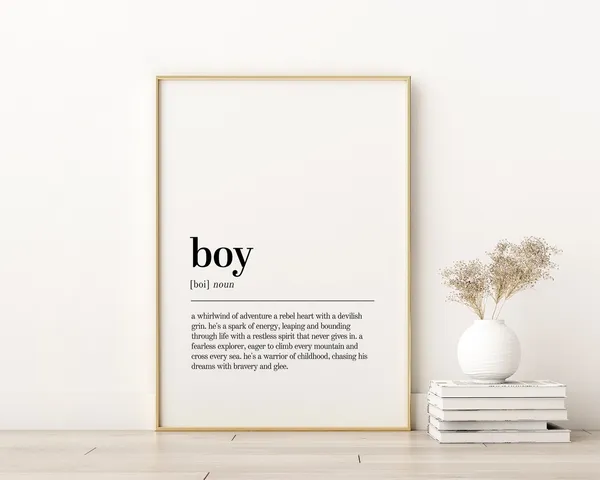 Boy Definition Minimalist Typography Art Print