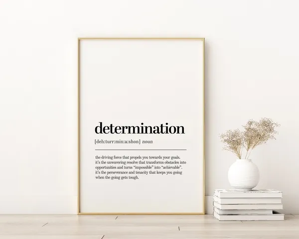 Determination Definition Quote Art Print