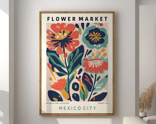Mexico City Flower Market Floral Art Print