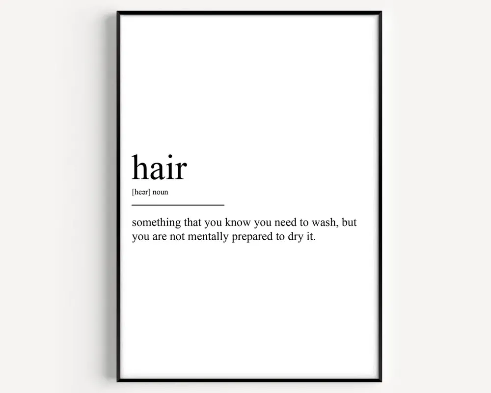 Hair Definition Typography Art Print