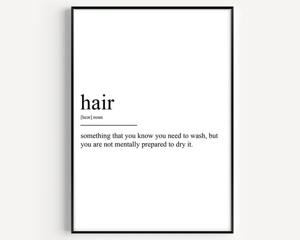Hair Definition Typography Art Print