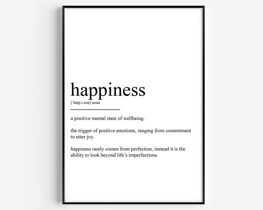 Happiness Definition Poster Print