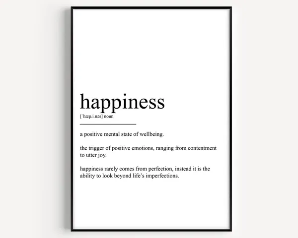 Happiness Definition Poster Print