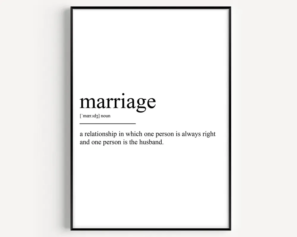 Marriage Definition Art Print
