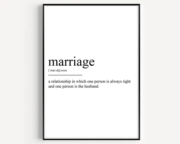 Marriage Definition Art Print