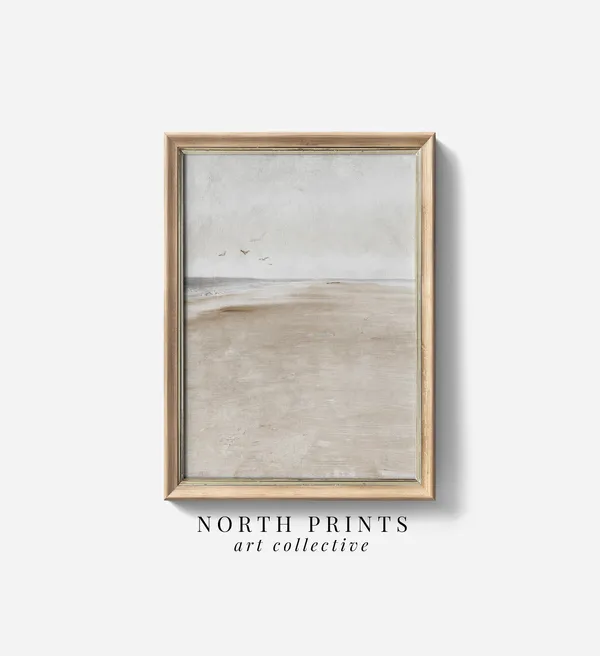 Muted Coastal Beach Neutral Coastal Art Print