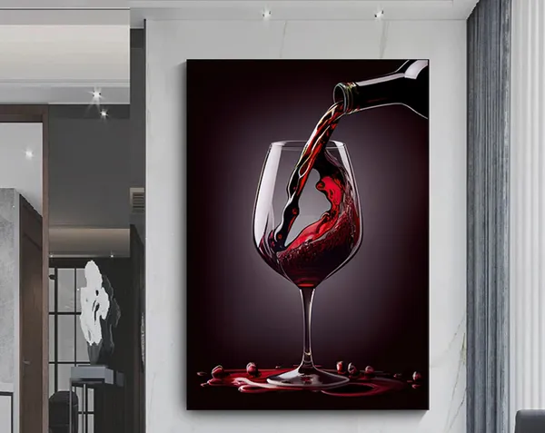 Pouring Wine In A Glass Art Print, Dining Room Decor
