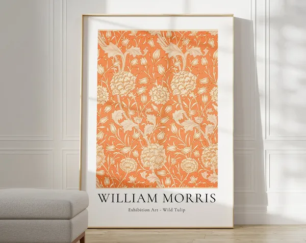 William Morris Poster, Mid-Century Flower Market Print
