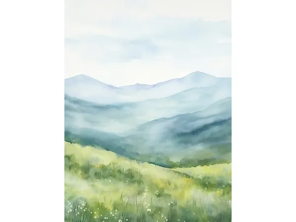 Blue Ridge Mountains Wildflowers Wall Art Print