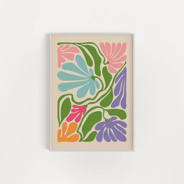 Colorful Abstract Botanical Flower Art Print