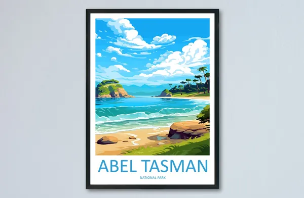 Abel Tasman National Park Travel Poster, New Zealand
