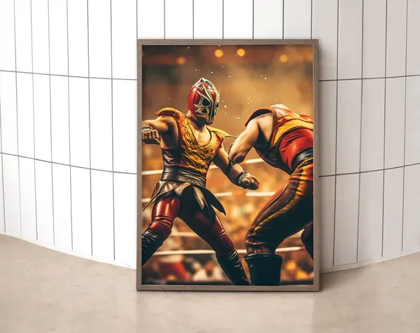 Lucha Libre Art Print, Wrestling Wall Decor