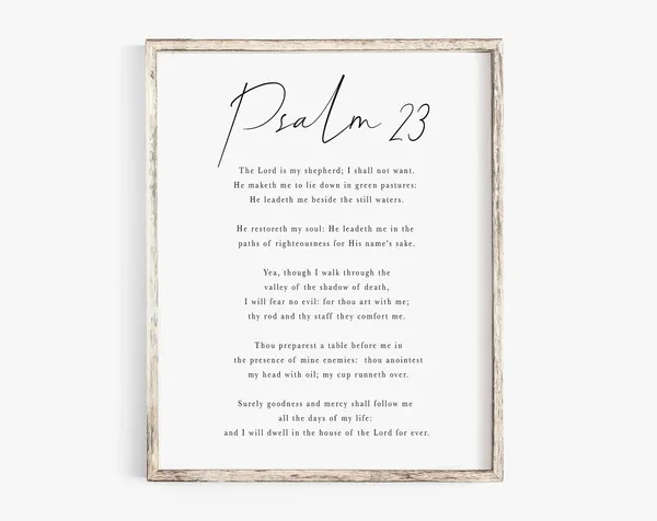 Psalm 23 The Lord Is My Shepherd, Bible Verse Art Print