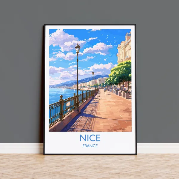 Nice France Travel Poster, Europe Wall Art