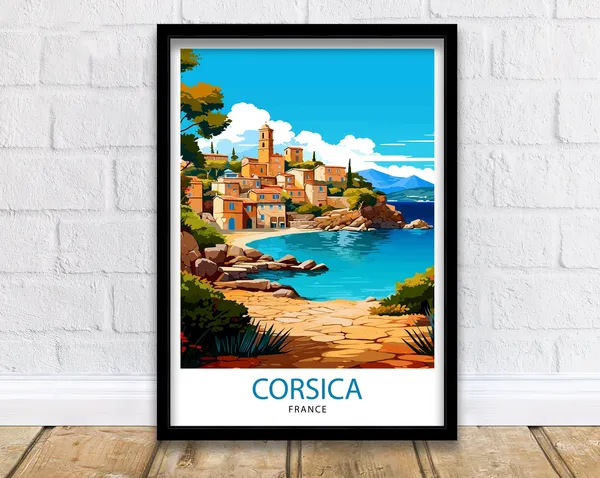 Corsica France Travel Poster, Europe Wall Decor