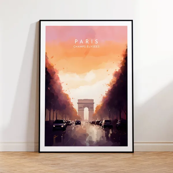 Paris Travel Poster, Champs Elysees France