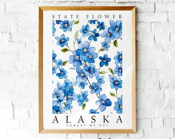 Forget Me Not Alaska State Flower Poster Print