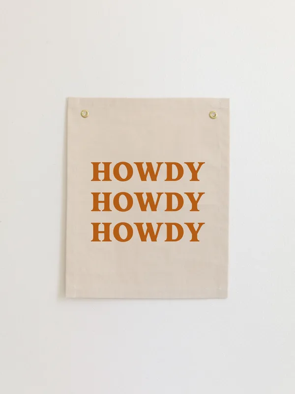 Howdy Banner Western Wall Decor Art Print