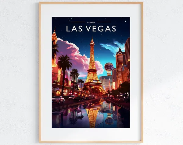 Las Vegas Travel Poster, Nevada Wall Art Print