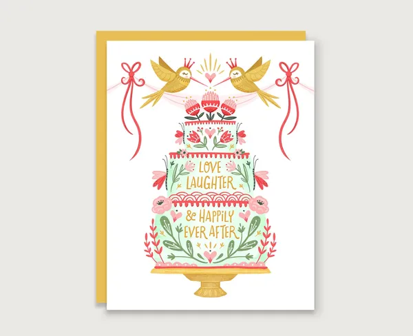 Wedding Cake Love Birds Wall Art Print, Birds Decor