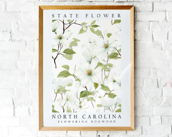 Flowering Dogwood North Carolina State Flower Poster Print