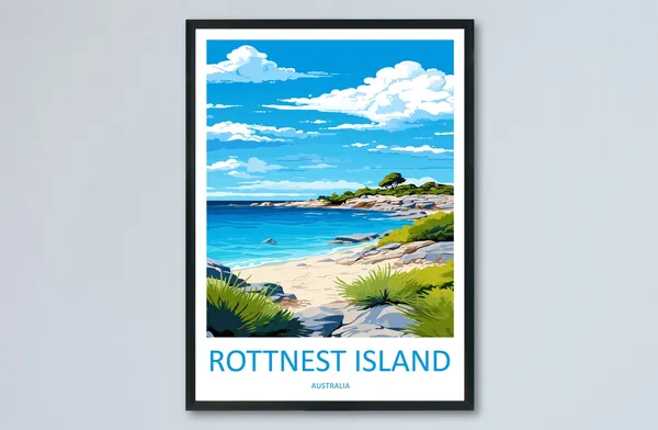 Rottnest Island Travel Poster, Australia Wall Decor
