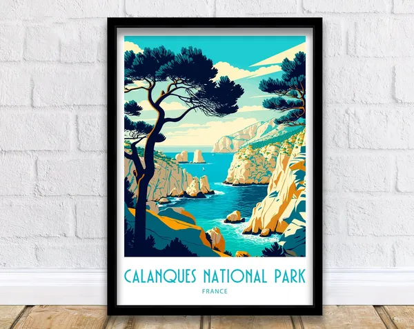 Calanques National Park France Travel Poster