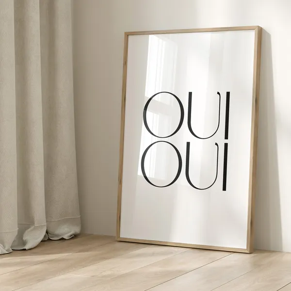 Oui Oui French Bathroom Humor Minimalist Art Print