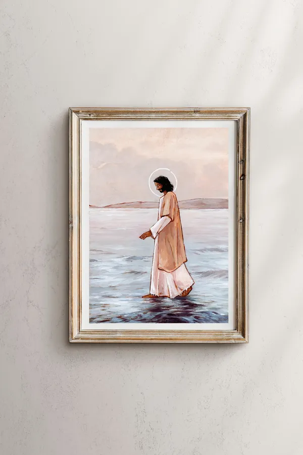 Christ Walking On Water, Christian Religious Art Print