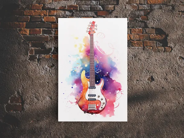 Electric Guitar Graffiti Art Print, Rock N Roll Decor