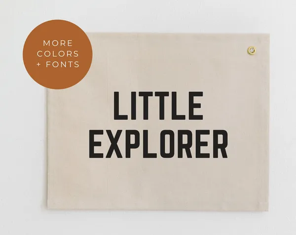 Little Explorer Banner, Woodland Nursery Adventure Wall Art